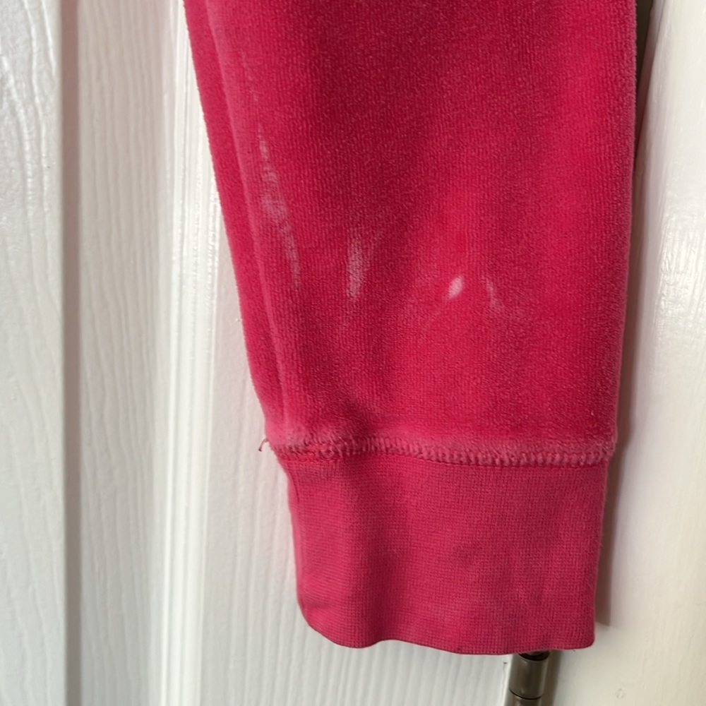 Juicy Couture Y2K VTG hot pink velour track  hoodie ChooseJuicy gold glitter Med - Picture 12 of 16